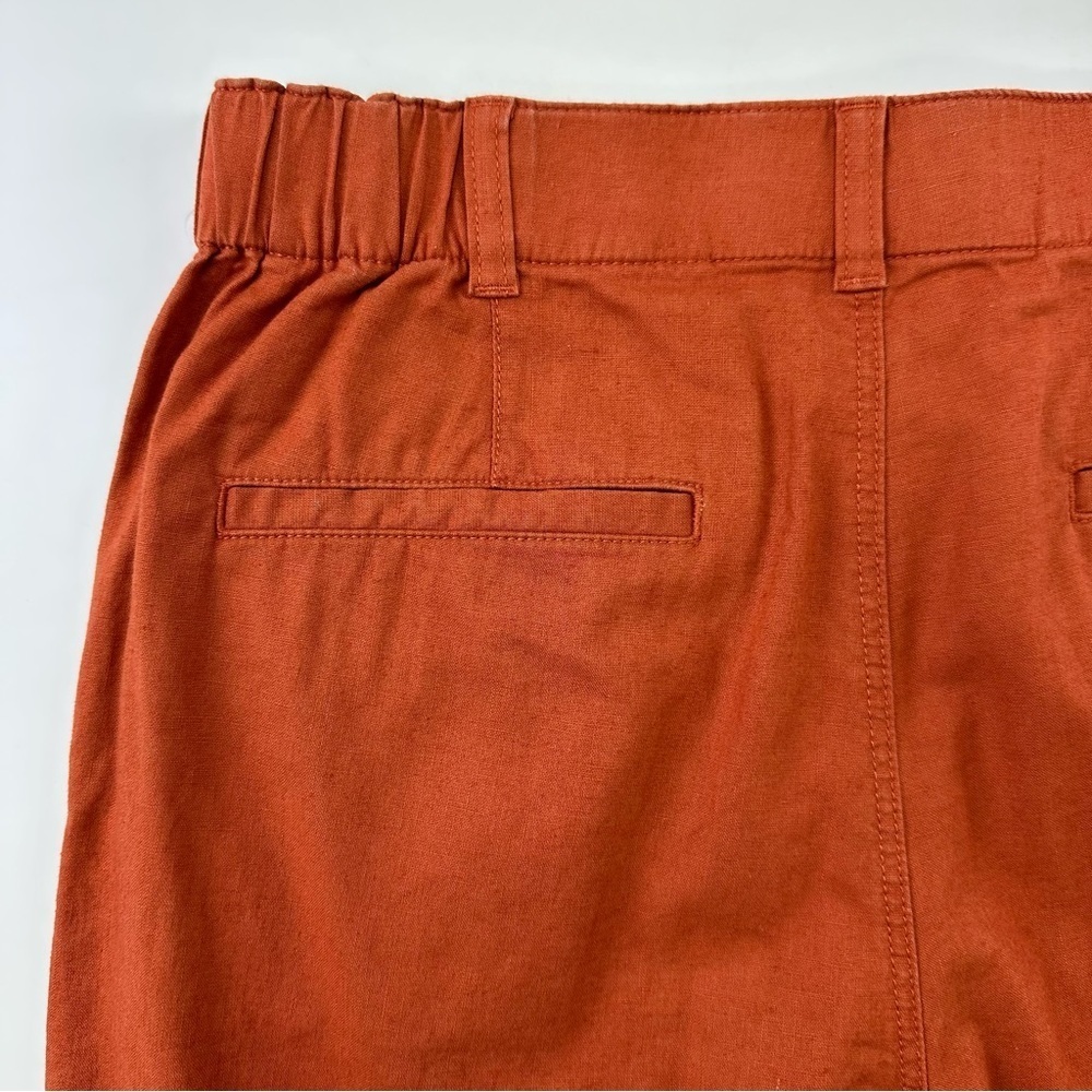 Uniqlo LINEN COTTON TAPERED womens PANTS terracotta orange 28-29 - Picture 11 of 13